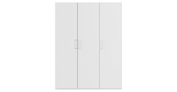 DREHTÜRENSCHRANK 151/197/60 cm 3-türig Weiß - Silberfarben/Weiß, Design, Holzwerkstoff/Kunststoff (151/197/60cm) - Novel