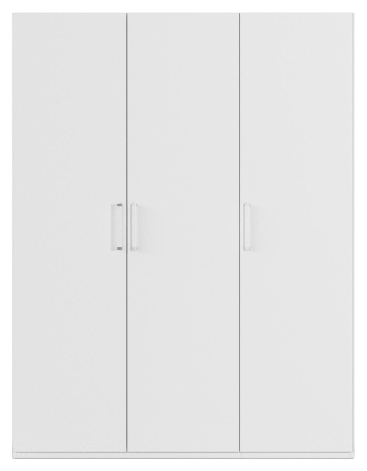 DREHTÜRENSCHRANK in Weiss  - Weiss/Silberfarben, Design, Holzwerkstoff/Kunststoff (151/197/60cm) - Novel