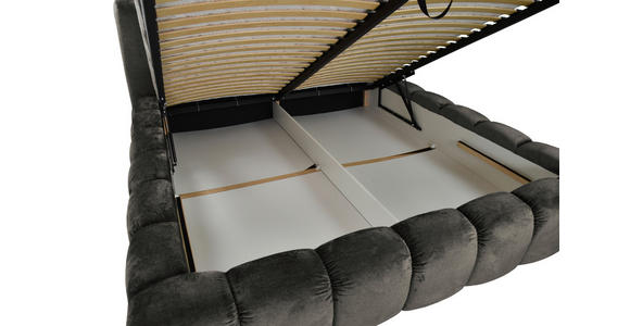 POLSTERBETT Lattenrost, Bettkasten Graphitfarben 160/200 cm  - Birkefarben/Schwarz, Trend, Holz/Kunststoff (160/200cm) - Esposa