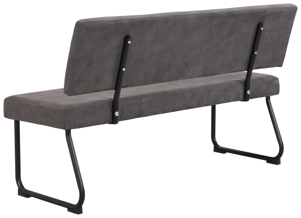 SITZBANK 140/85/59 cm Webstoff Anthrazit  - Anthrazit/Beige, Design, Textil/Metall (140/85/59cm) - Boxxx