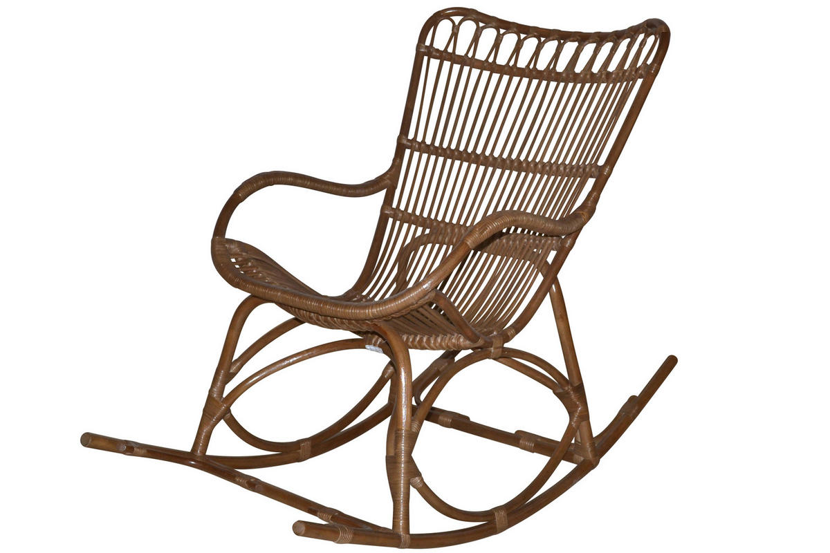 SCHAUKELSTUHL in Braun  - Creme/Braun, Natur, Holz/Textil (65/96/122cm) - MID.YOU