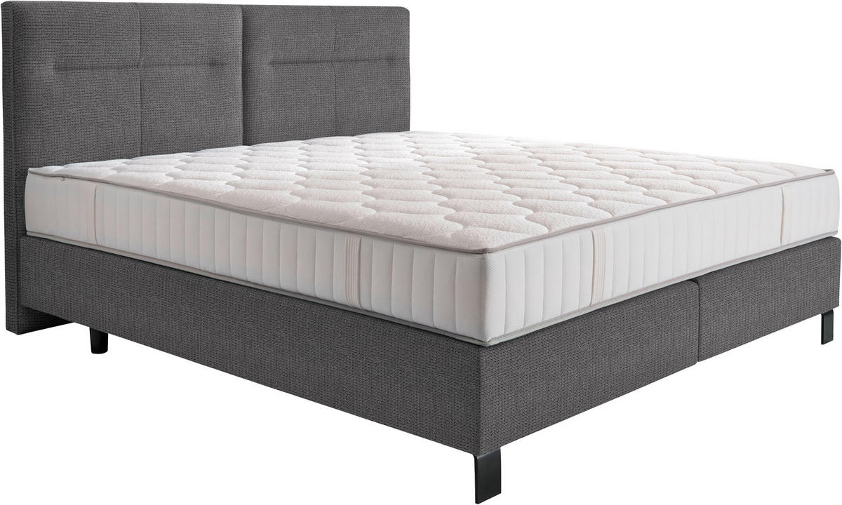 BOXSPRINGBETT 240/220 cm  in Grau  - Schwarz/Grau, Konventionell, Textil/Metall (240/220cm) - Esposa