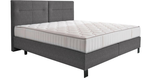 BOXSPRINGBETT 200/220 cm  in Grau  - Schwarz/Grau, KONVENTIONELL, Textil/Metall (200/220cm) - Esposa