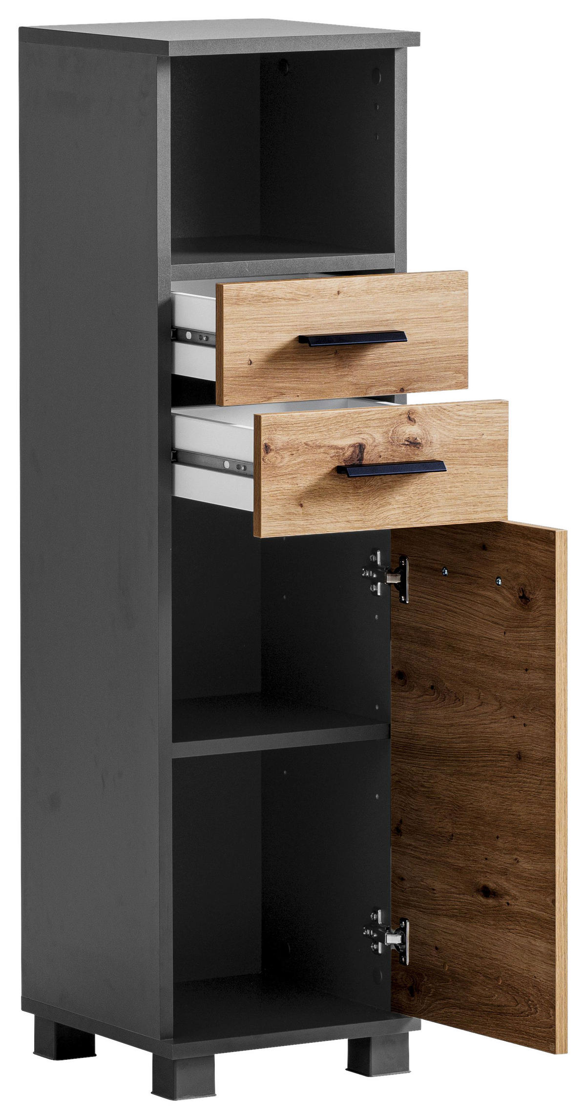 MIDISCHRANK 30/110,5/33 cm  - Anthrazit/Schwarz, KONVENTIONELL, Holzwerkstoff/Kunststoff (30/110,5/33cm) - Stylife