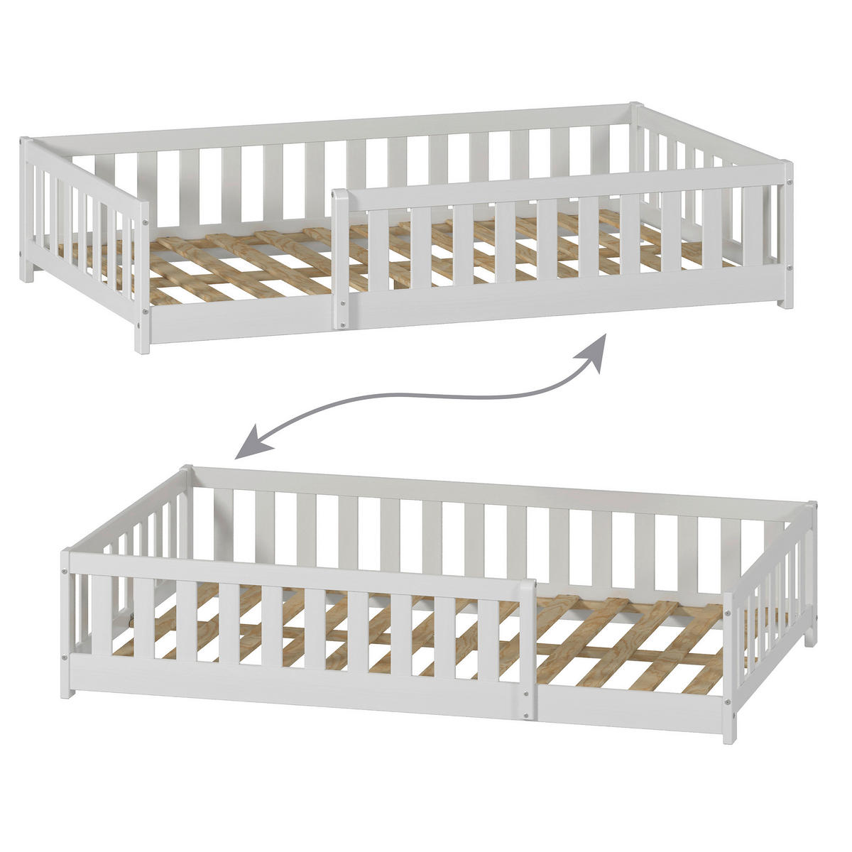 BODENBETT. 120/200 cm Weiss  - Weiss, Modern, Holz/Holzwerkstoff (120/200cm) - P & B