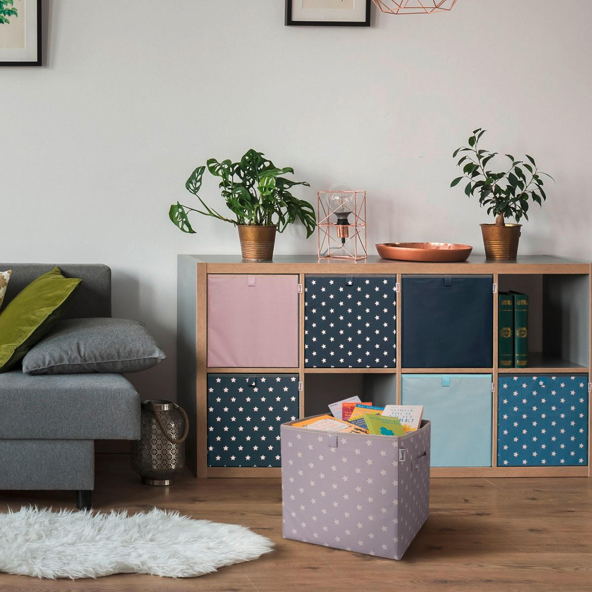 AUFBEWAHRUNGSBOX  - Dunkelblau, Basics, Kunststoff (33/33/33cm) - Lifeney