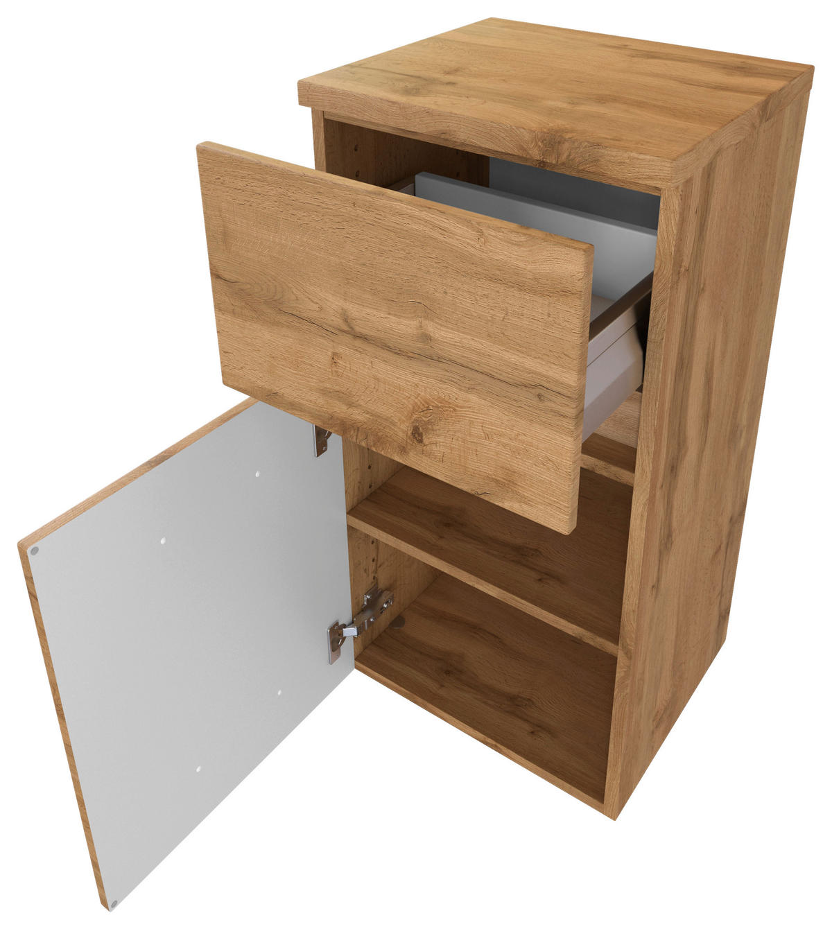 UNTERSCHRANK 40/81,5/35 cm   - Eiche Wotan/Silberfarben, MODERN, Holzwerkstoff/Kunststoff (40/81,5/35cm) - Held