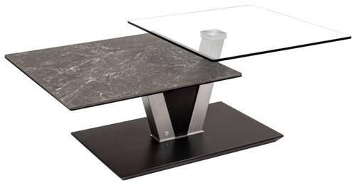 COUCHTISCH ESG 118/65/36-43 cm Anthrazit, Silberfarben  - Anthrazit/Silberfarben, Design, Glas/Keramik (118/65/36-43cm) - Venda