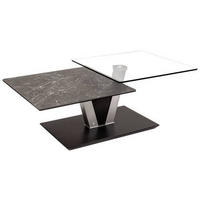 COUCHTISCH in Glas, Keramik 118/65/36-43 cm   - Anthrazit/Silberfarben, Design, Glas/Keramik (118/65/36-43cm) - Venda