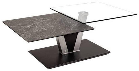 COUCHTISCH in Glas, Keramik 118/65/36-43 cm  - Anthrazit/Silberfarben, Design, Glas/Keramik (118/65/36-43cm) - Venda