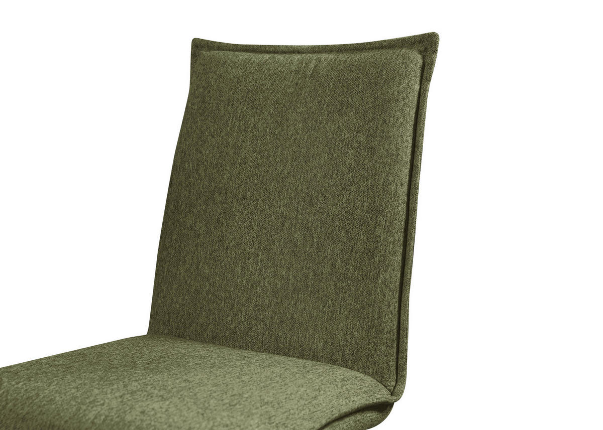 STUHL Webstoff Schwarz, Olivgrün Buche massiv  - Schwarz/Olivgrün, Basics, Holz/Textil (46/91/61cm) - Carryhome