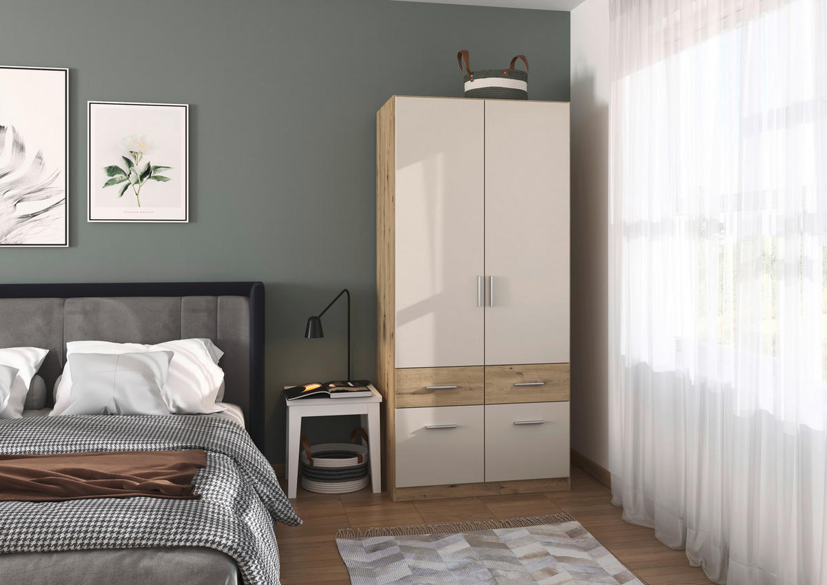 OMARA S KLASIČNIMI VRATI,  - barve aluminija, Konvencionalno, umetna masa/leseni material (91/197/54cm) - Carryhome