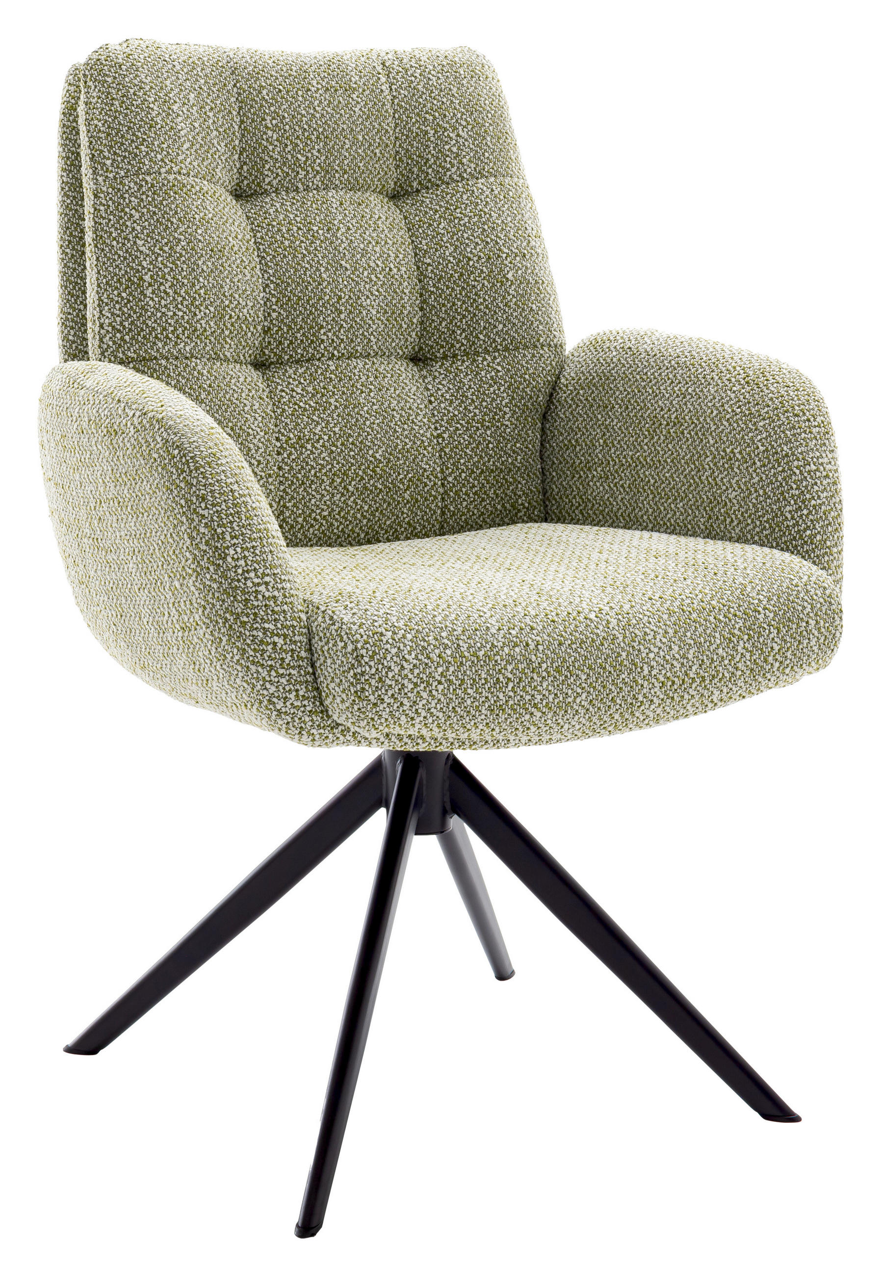 ARMLEHNSTUHL  in Stahl Webstoff  - Schwarz/Olivgrün, Design, Textil/Metall (66/95/74cm) - Novel