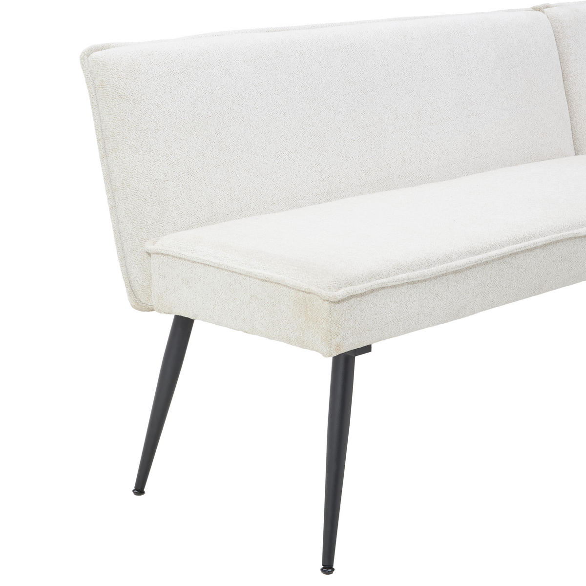 ECKBANK in Metall, Textil Beige  - Beige/Schwarz, Lifestyle, Textil/Metall (195/157cm) - MID.YOU