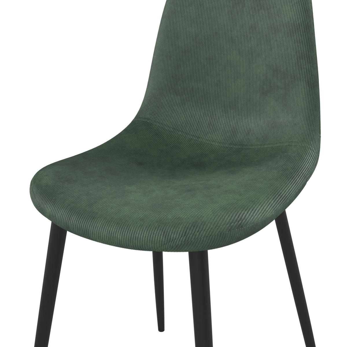 STUHL Cord Grün  - Schwarz/Grün, Design, Textil/Metall (44/86/53cm) - P & B