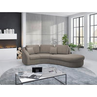 ECKSOFA JAZZ V Braun Mikrofaser  - Schwarz/Braun, MODERN, Kunststoff/Textil (266/230cm) - Sit & More