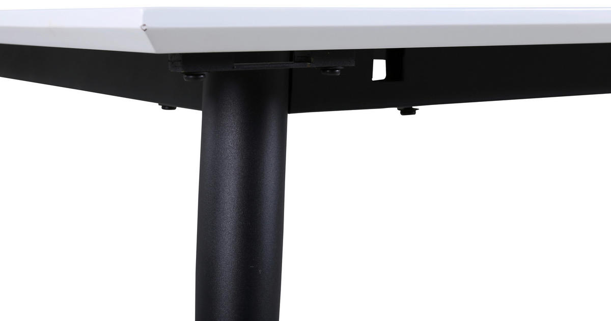MATBORD i metall, plast 150/90/76 cm   - vit/svart, Design, metall/plast (150/90/76cm) - Livetastic