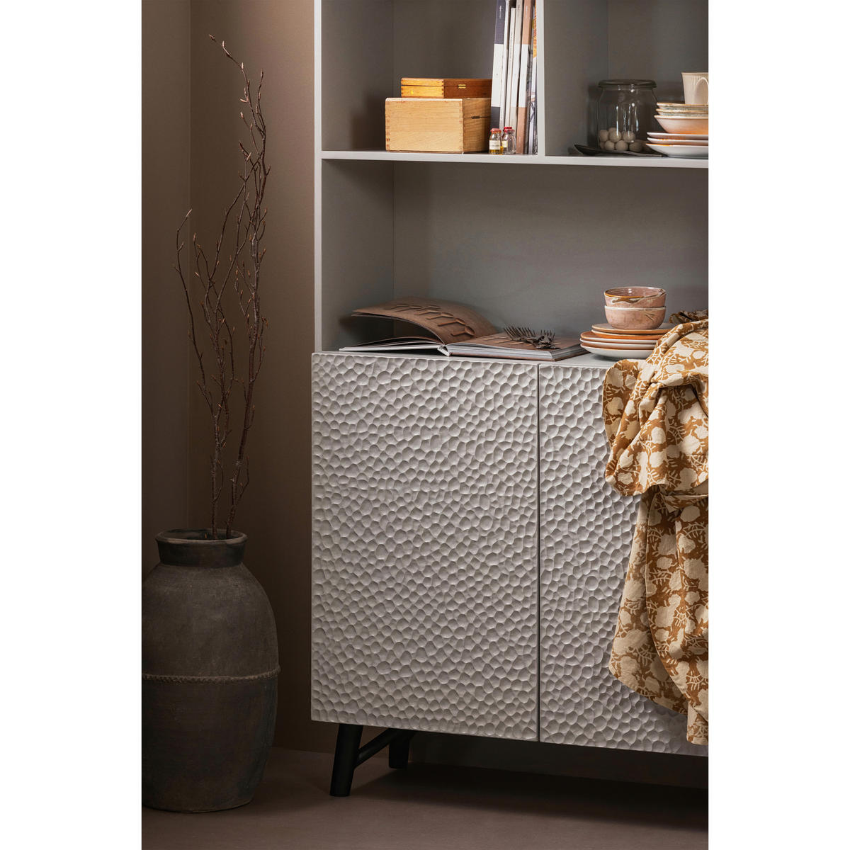 REGAL  90/200/37 cm Grau  - Schwarz/Grau, Design, Holz/Metall (90/200/37cm) - Livetastic