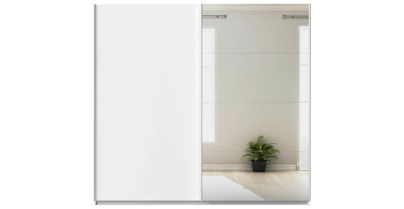 SCHWEBETÜRENSCHRANK  in Weiß  - Alufarben/Weiß, KONVENTIONELL, Glas/Holzwerkstoff (225/229/62cm) - Xora