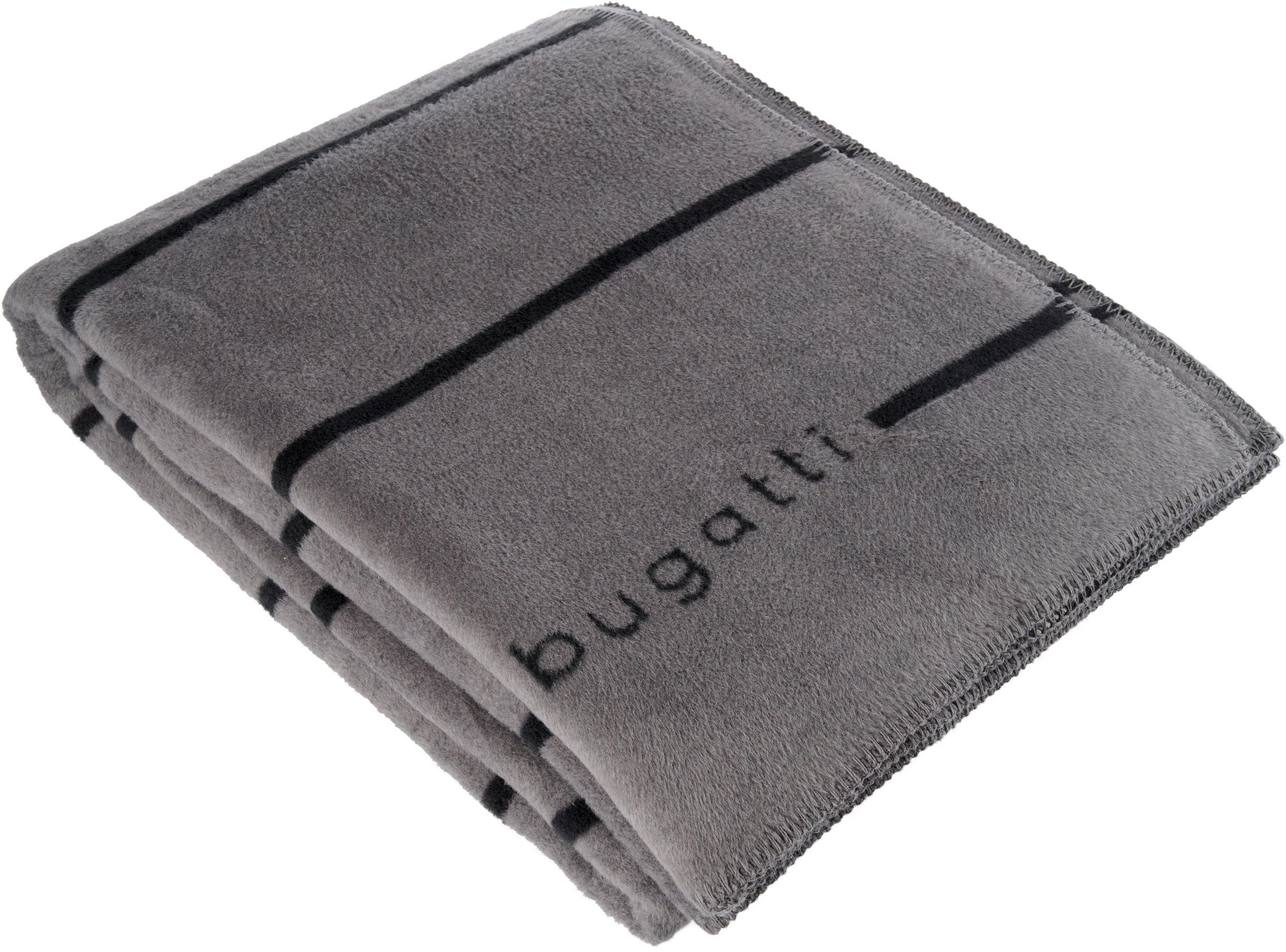 DEKORATIVNA ODEJA 150/200 cm siva, črna - siva/črna, Basics, tekstil (150/200cm) - Bugatti