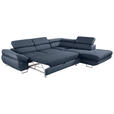 ECKSOFA  in Webstoff Dunkelblau  280/235 cm  - Dunkelblau, Design, Textil/Metall (280/235cm) - Hom`in