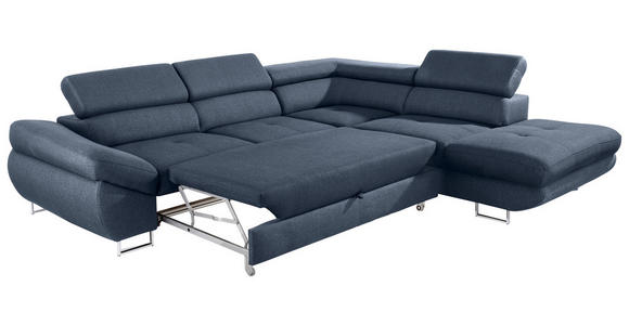 ECKSOFA  in Webstoff Dunkelblau  280/235 cm  - Dunkelblau, Design, Textil/Metall (280/235cm) - Hom`in