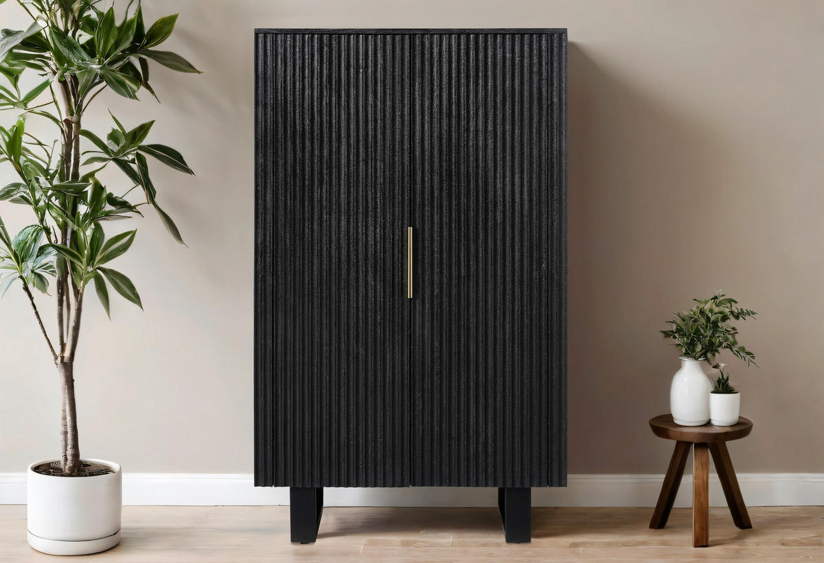 HIGHBOARD  in 90/150/40 cm  - Goldfarben/Schwarz, Design, Holz/Metall (90/150/40cm) - Livetastic