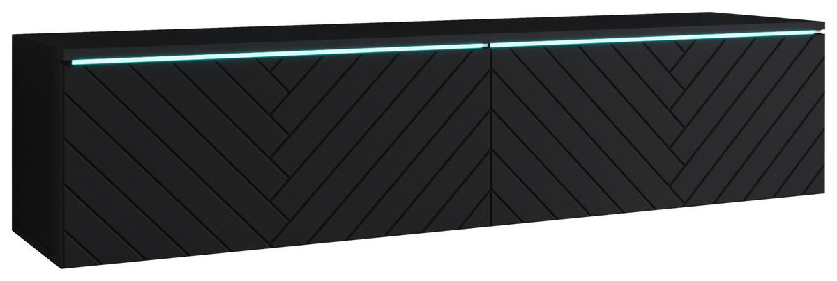 TV-BÄNK D140  i 140/30/33 cm  - svart/grå, Basics, trämaterial/plast (140/30/33cm) - P & B