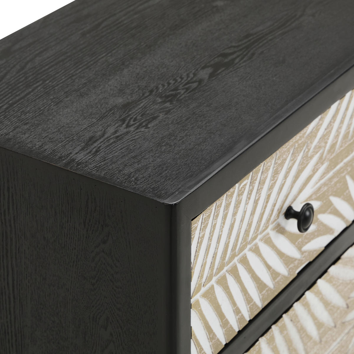 KOMMODE  in 80/85/35 cm  - Schwarz/Naturfarben, KONVENTIONELL, Holz/Holzwerkstoff (80/85/35cm) - Livetastic