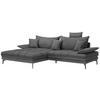 ECKSOFA PRATO Graubraun Webstoff  - Graubraun/Schwarz, MODERN, Textil/Metall (176/292cm) - MID.YOU