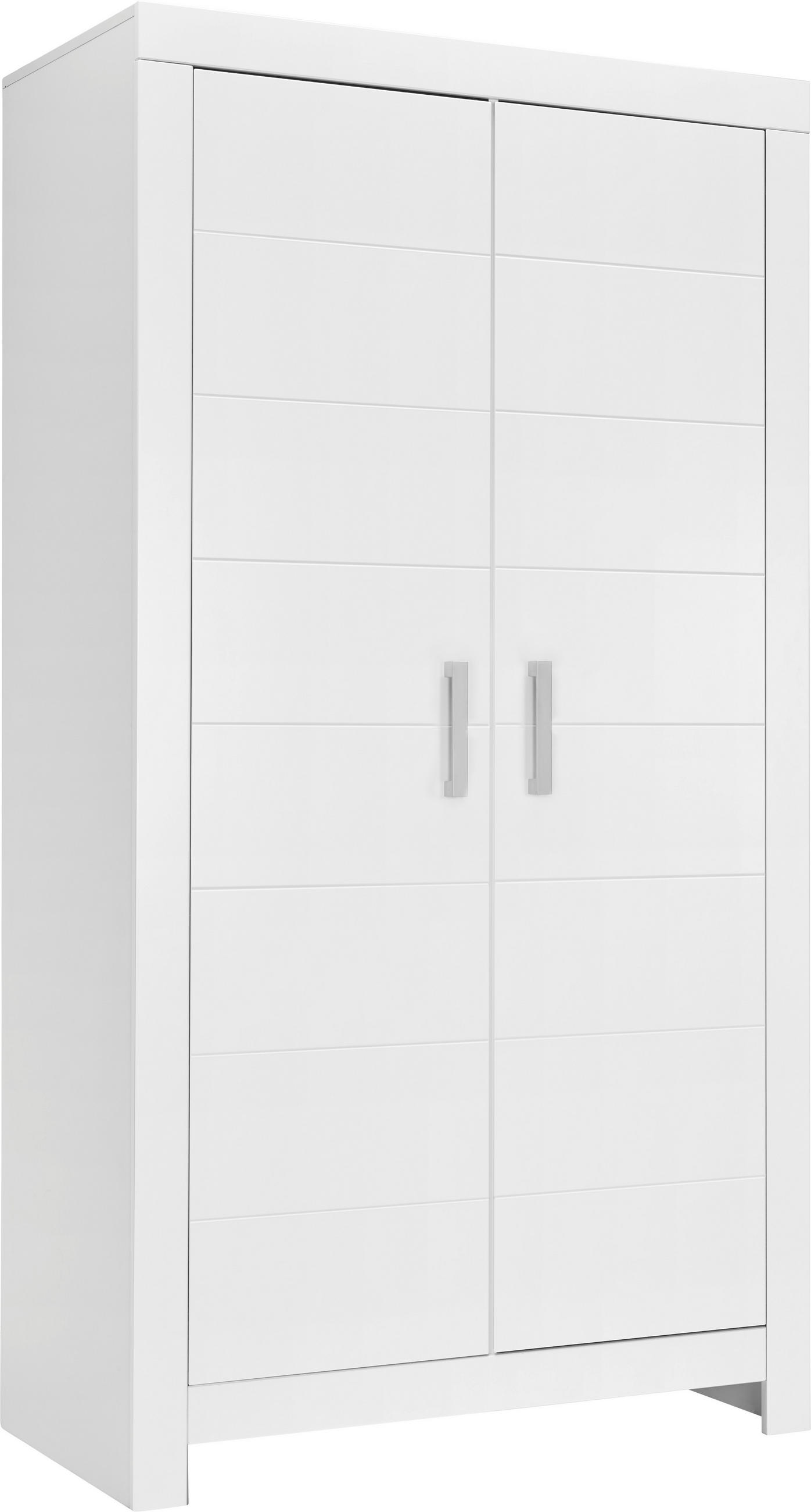KLEIDERSCHRANK in Weiss  - Chromfarben/Weiss, Konventionell, Holzwerkstoff/Metall (110/205,2/55,3cm) - Paidi