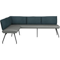 ECKBANK 155/215 cm Mikrofaser Graublau   - Graublau/Anthrazit, Design, Textil/Metall (155/215cm) - Moderano