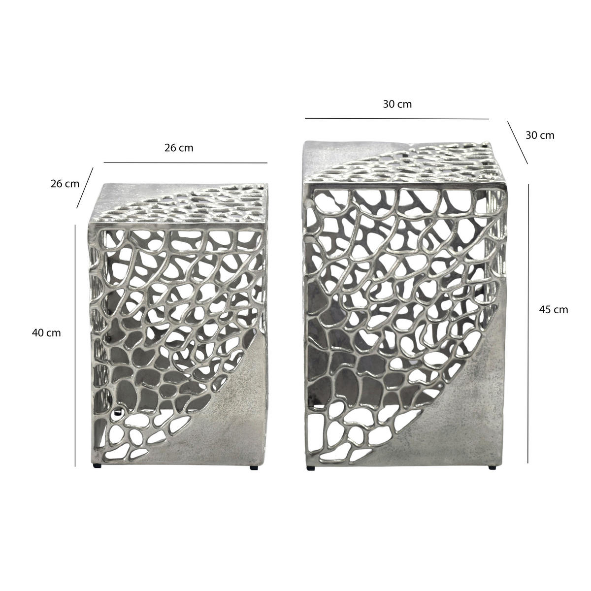 SATSBORD i metall 30/26/30/26/45/40 cm  - silver, Design, metall (30/26/30/26/45/40cm) - MID.YOU
