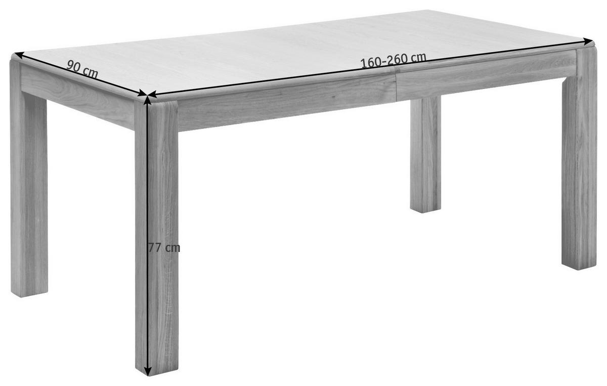 ESSTISCH in Holz, Holzwerkstoff 160-260/90/77 cm  - Buchefarben, KONVENTIONELL, Holz/Holzwerkstoff (160-260/90/77cm) - Novel