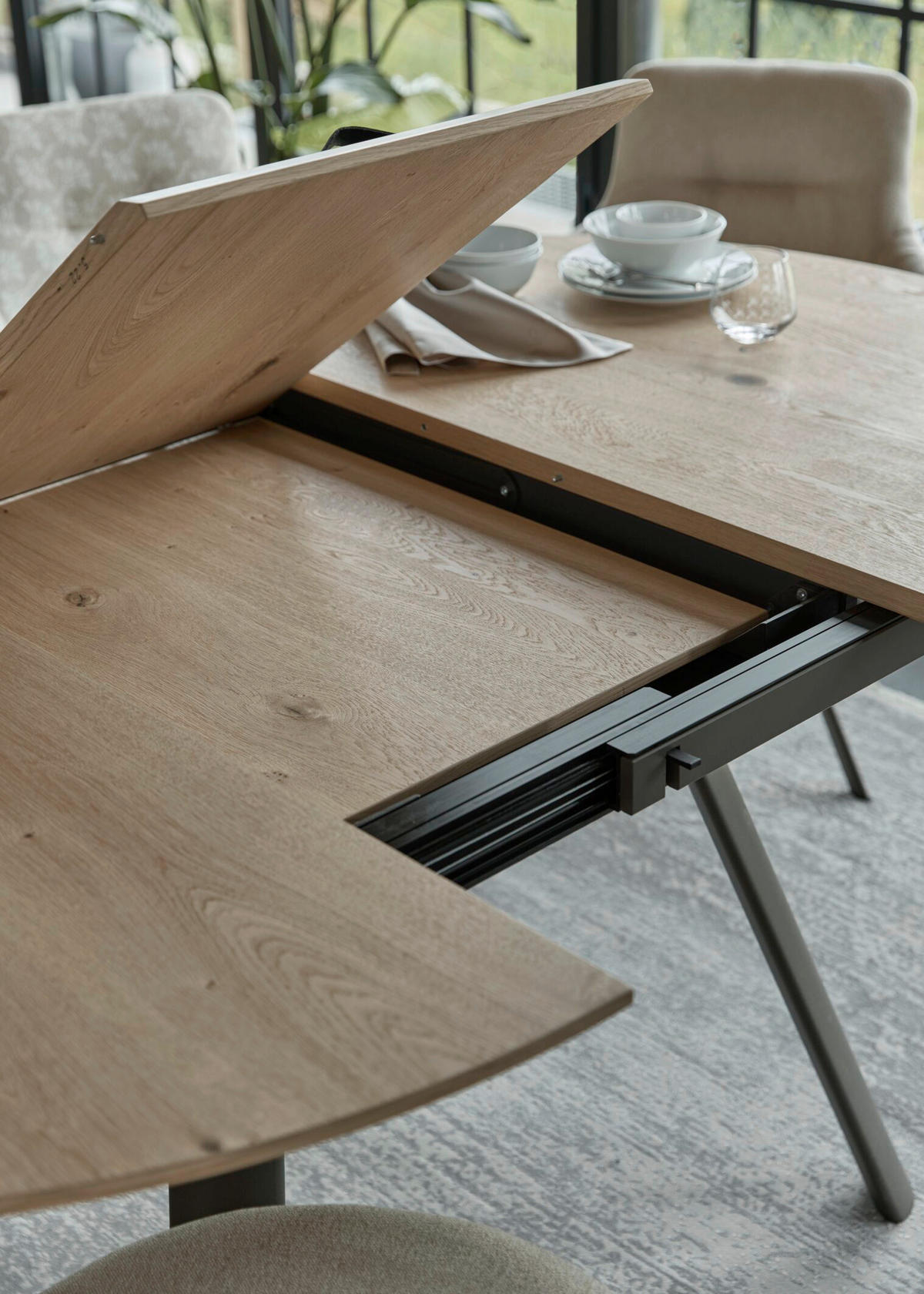 ESSTISCH in Holz, Metall 140/140/76 cm  - Wildeiche, Design, Holz/Metall (140/140/76cm) - Joop!