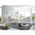 3-SITZER-SOFA in Leder Weiß  - Schwarz/Weiß, Design, Leder/Metall (222/86/104cm) - Dieter Knoll