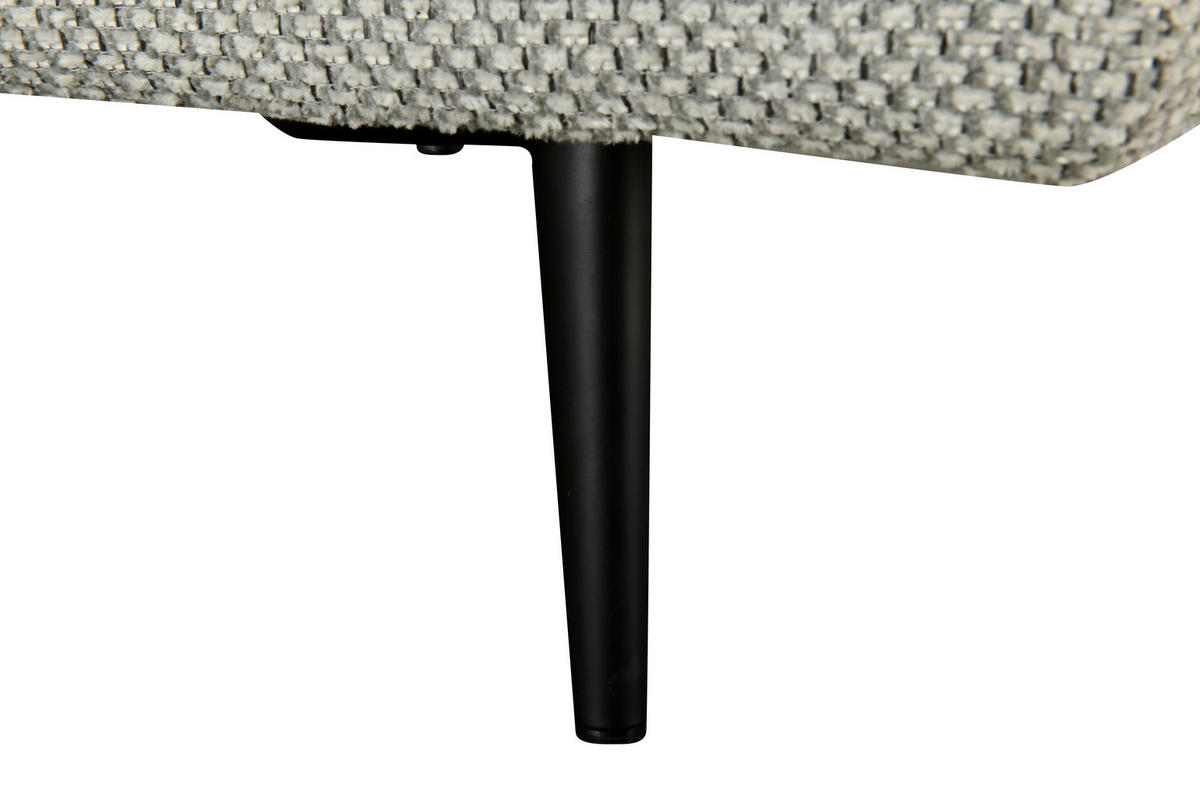 ECKSOFA Hellgrau Mikrofaser  - Hellgrau/Schwarz, Design, Textil/Metall (171/282cm) - Hom`in