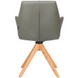 ARMLEHNSTUHL  Lederauswahl, Sitzfläche 360° drehbar, inklusive Armlehnen, Gestellauswahl  Echtleder  - Eichefarben/Anthrazit, KONVENTIONELL, Leder/Holz (59,5/87,5/63cm) - Novel