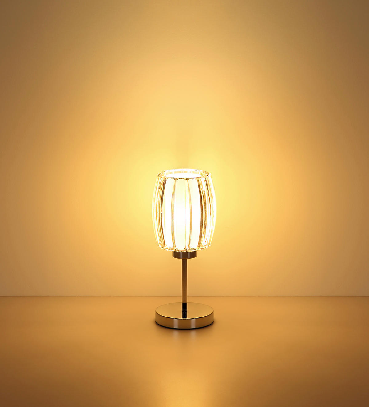 TISCHLEUCHTE 18/40 cm   - Klar/Chromfarben, Design, Glas/Kunststoff (18/40cm) - Globo