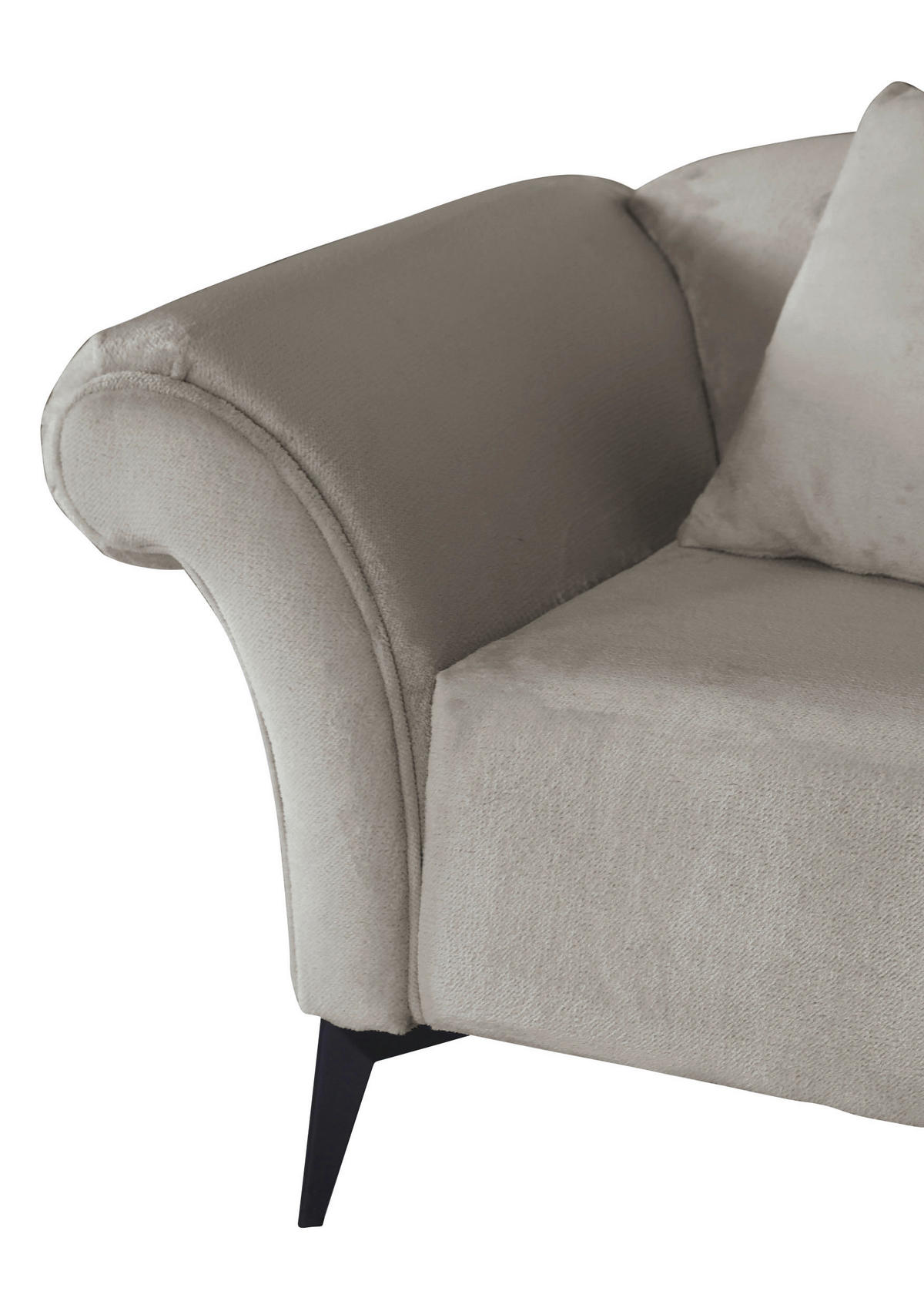 SESSEL in Chenille Hellgrau  - Hellgrau/Schwarz, Design, Textil/Metall (138/83/85cm)