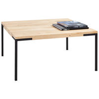 COUCHTISCH Eiche massiv 80/80/40 cm quadratisch Schwarz, Eichefarben  - Eichefarben/Schwarz, Design, Holz/Metall (80/80/40cm) - Novel