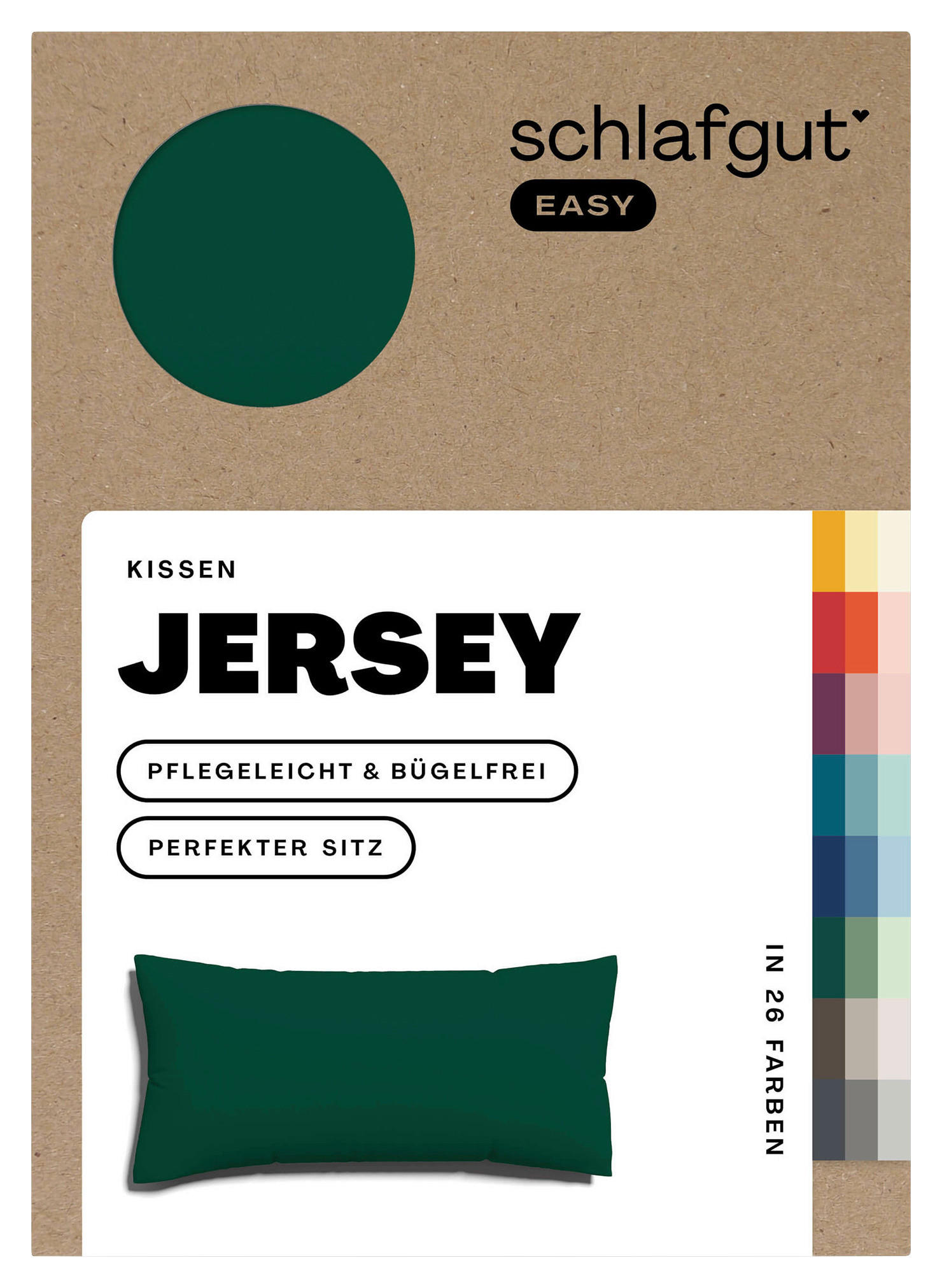 KOPFKISSENBEZUG EASY JERSEY 40/80 cm  - Dunkelgrün, Basics, Textil (40/80cm) - Schlafgut