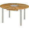 GARTENTISCH 135(185)/135/75 cm Holz, Metall oval  - Naturfarben, LIFESTYLE, Holz/Metall (135(185)/135/75cm) - Zebra 
