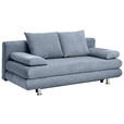 SCHLAFSOFA Flachgewebe Blau  - Chromfarben/Blau, Design, Kunststoff/Textil (196/74/90cm) - Carryhome