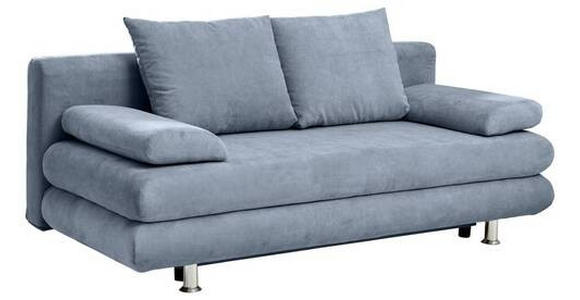 SCHLAFSOFA Flachgewebe Blau  - Chromfarben/Blau, Design, Kunststoff/Textil (196/74/90cm) - Carryhome