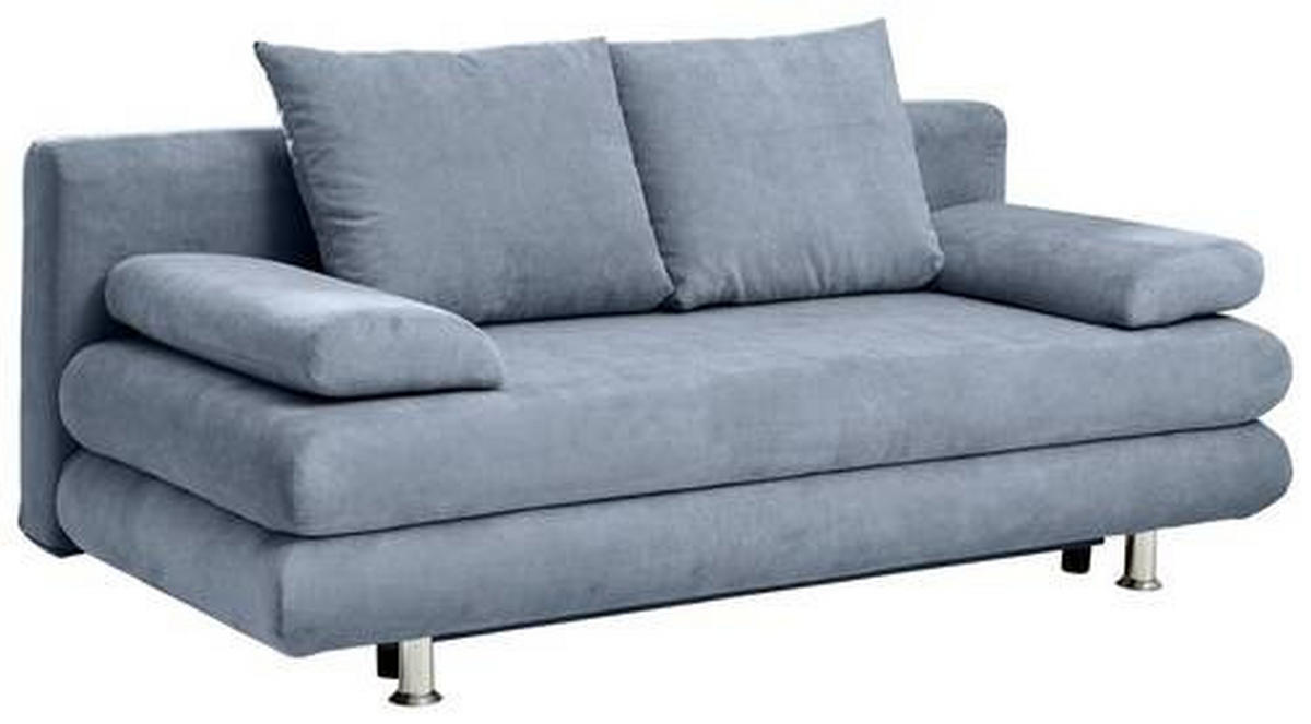 SCHLAFSOFA Flachgewebe Blau  - Chromfarben/Blau, Design, Kunststoff/Textil (196/74/90cm) - Carryhome