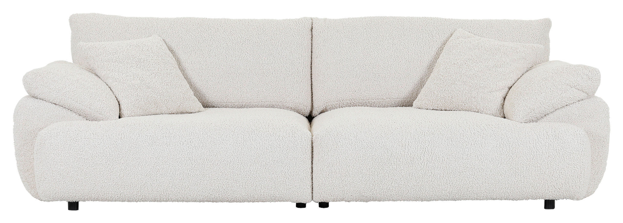 BIG SOFFA i plysch cremefärgad  - svart/cremefärgad, Modern, textil/plast (290/68/117cm) - Carryhome