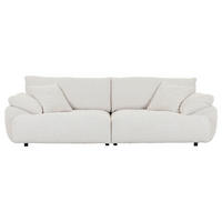 BIG SOFFA i plysch cremefärgad  - svart/cremefärgad, Modern, textil/plast (290/68/117cm) - Carryhome