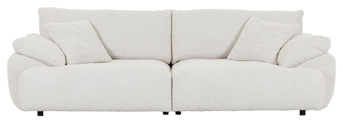 BIG SOFFA i plysch cremefärgad  - svart/cremefärgad, Modern, textil/plast (290/68/117cm) - Carryhome