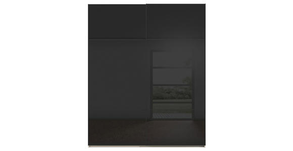 SCHWEBETÜRENSCHRANK in Schwarz, Champagner - Champagner/Schwarz, KONVENTIONELL, Glas/Holzwerkstoff (181/223/67cm) - Novel